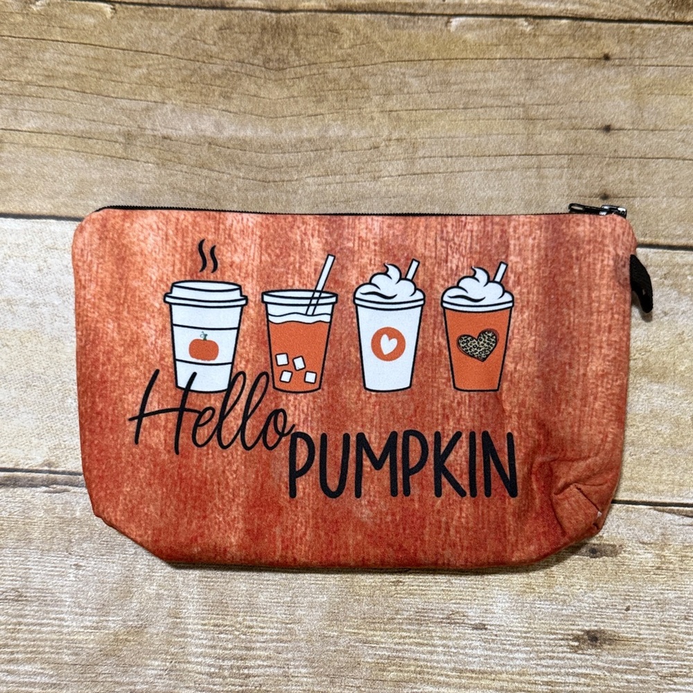 Hello Pumpkin Orange Pouch for the PSL Lover